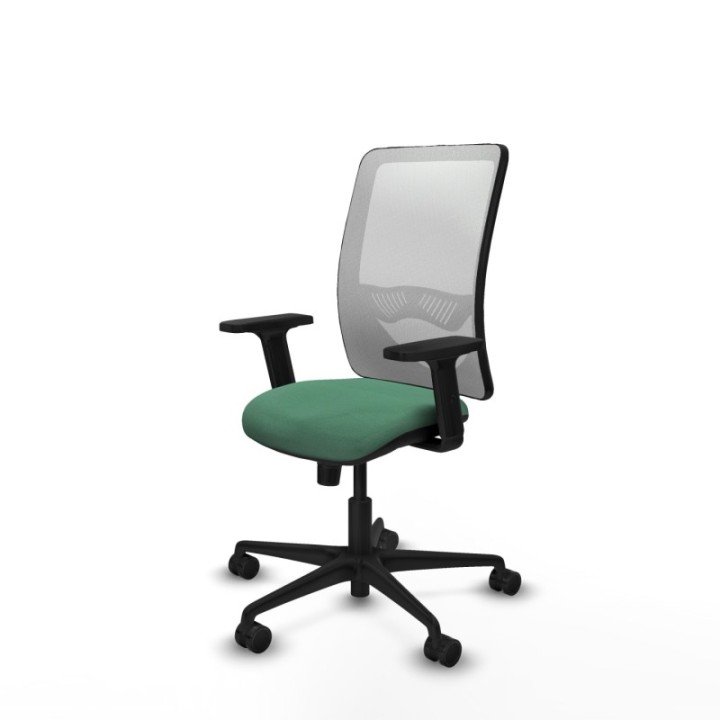 Zulema sincro malla blanca bali verde esmeralda brazos 2D base nailon  ruedas 65mm nailon