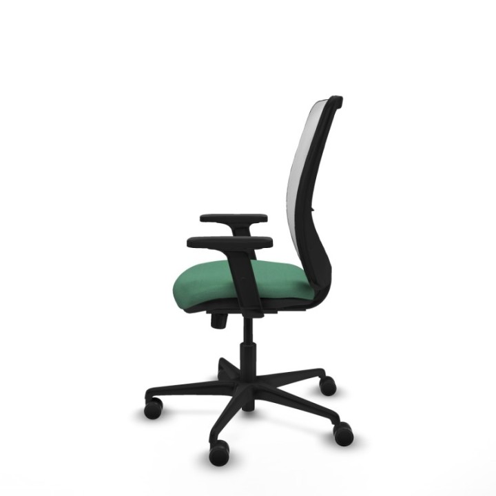 Zulema sincro malla blanca bali verde esmeralda brazos 2D base nailon  ruedas 65mm nailon