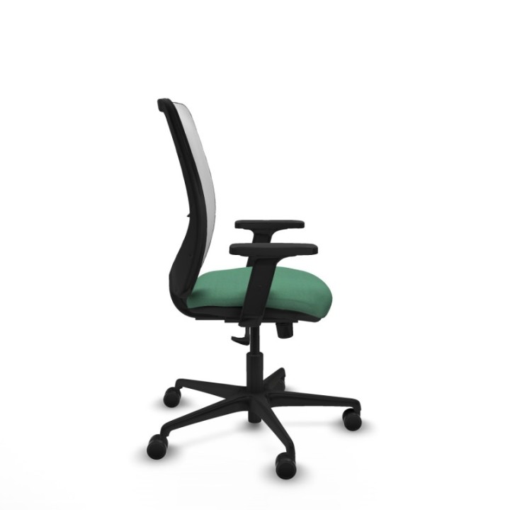 Zulema sincro malla blanca bali verde esmeralda brazos 2D base nailon  ruedas 65mm nailon