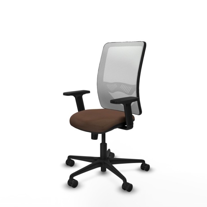 Zulema sincro malla blanca bali marrón oscuro brazos 2D base nailon  ruedas 65mm nailon