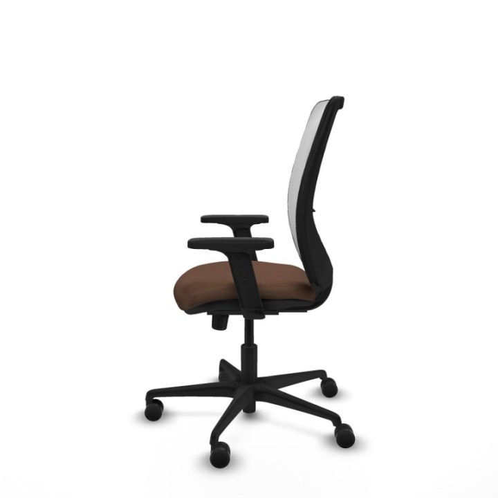 Zulema sincro malla blanca bali marrón oscuro brazos 2D base nailon  ruedas 65mm nailon