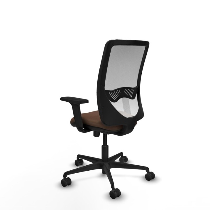 Zulema sincro malla blanca bali marrón oscuro brazos 2D base nailon  ruedas 65mm nailon