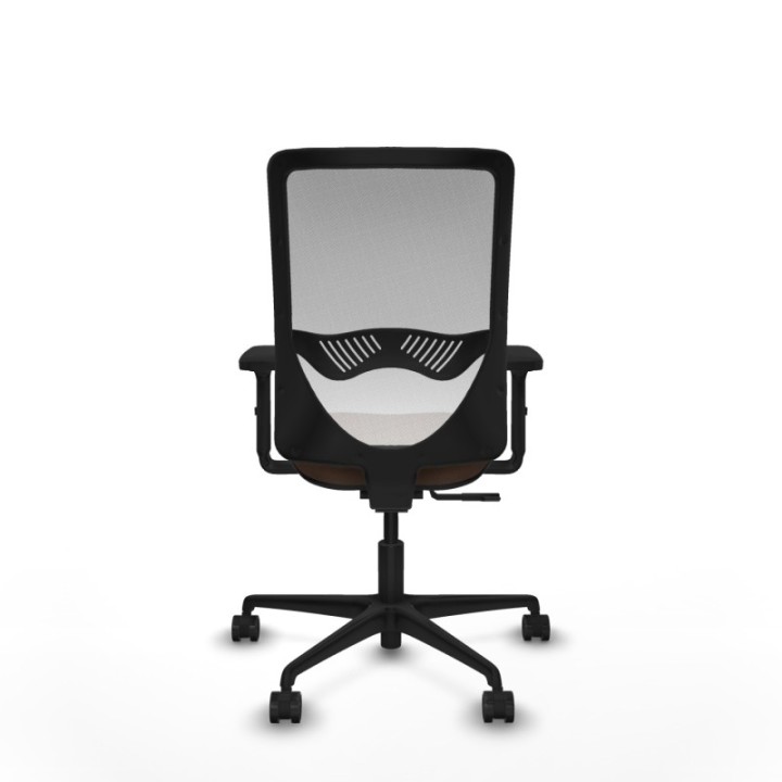 Zulema sincro malla blanca bali marrón oscuro brazos 2D base nailon  ruedas 65mm nailon