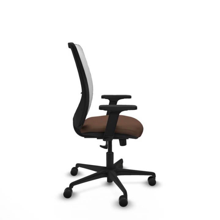 Zulema sincro malla blanca bali marrón oscuro brazos 2D base nailon  ruedas 65mm nailon