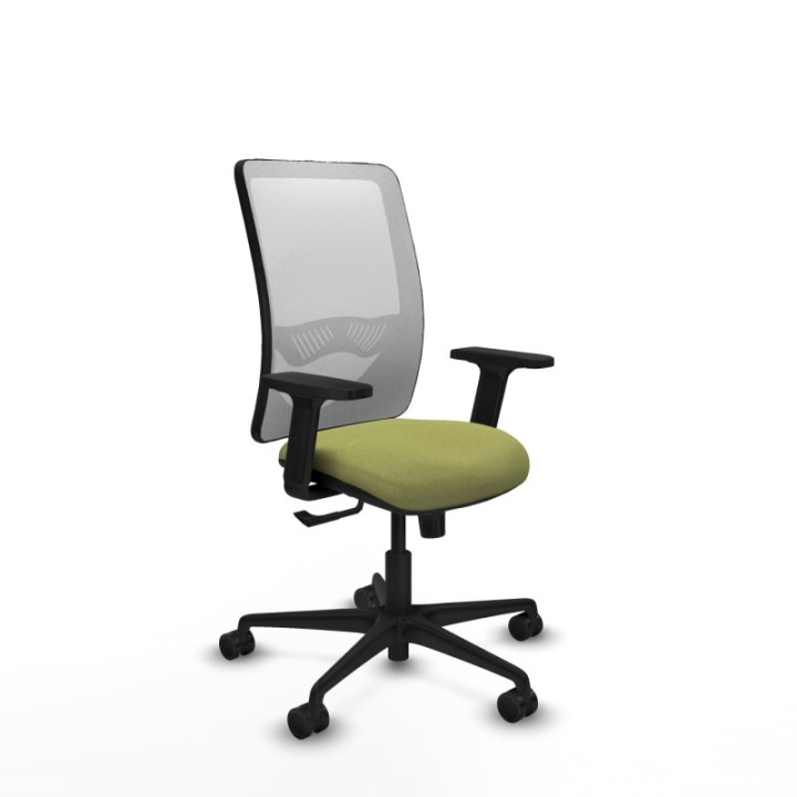 Zulema sincro malla blanca bali verde oliva brazos 2D base nailon  ruedas 65mm nailon