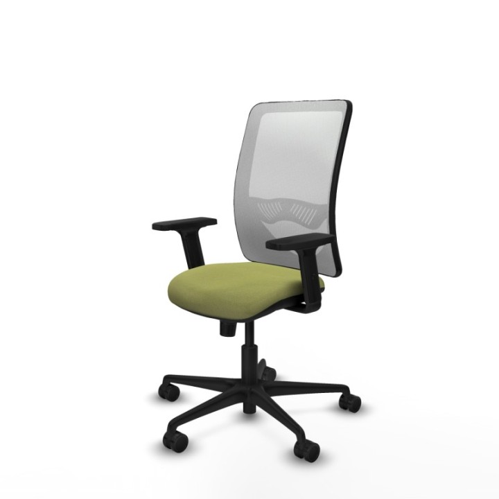 Zulema sincro malla blanca bali verde oliva brazos 2D base nailon  ruedas 65mm nailon