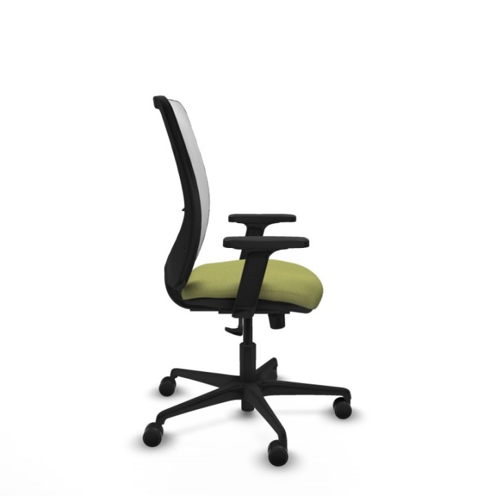 Zulema sincro malla blanca bali verde oliva brazos 2D base nailon  ruedas 65mm nailon