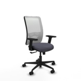 Zulema sincro malla blanca bali gris oscuro brazos 2D base nailon  ruedas 65mm nailon