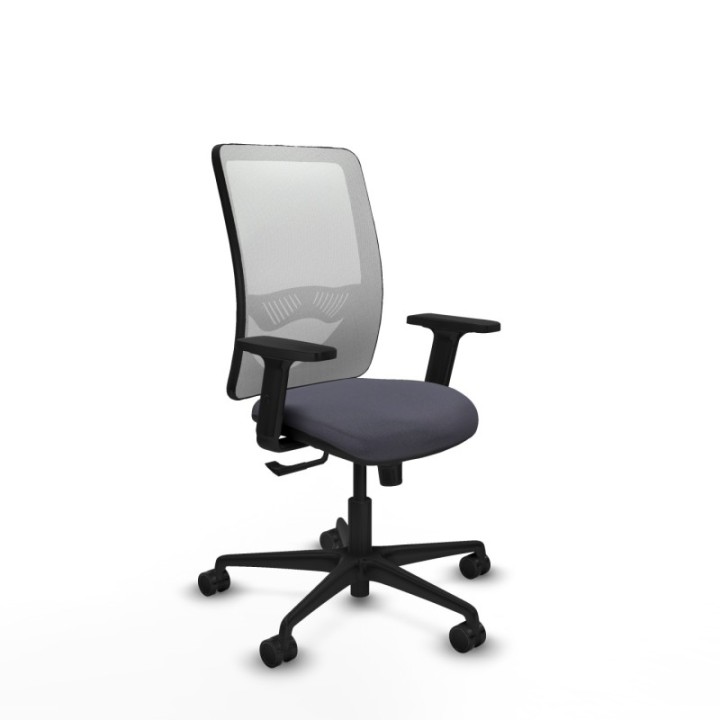 Zulema sincro malla blanca bali gris oscuro brazos 2D base nailon  ruedas 65mm nailon