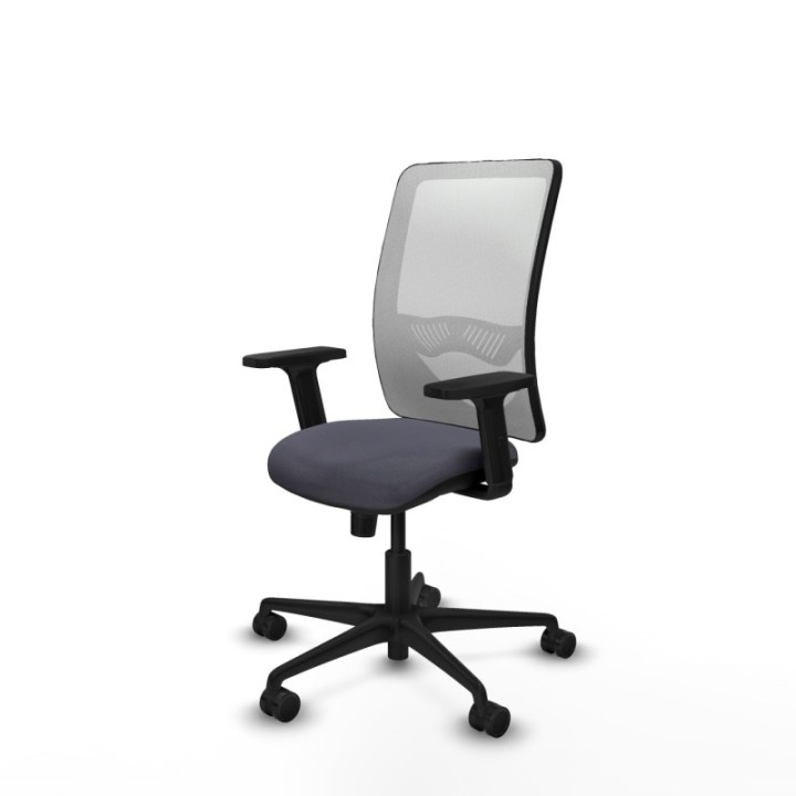 Zulema sincro malla blanca bali gris oscuro brazos 2D base nailon  ruedas 65mm nailon