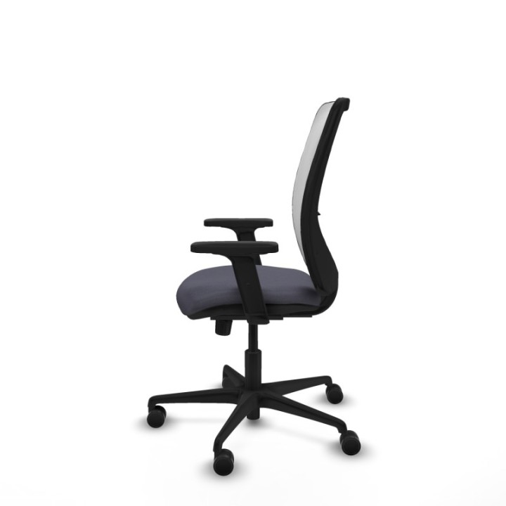 Zulema sincro malla blanca bali gris oscuro brazos 2D base nailon  ruedas 65mm nailon