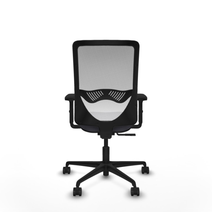 Zulema sincro malla blanca bali gris oscuro brazos 2D base nailon  ruedas 65mm nailon