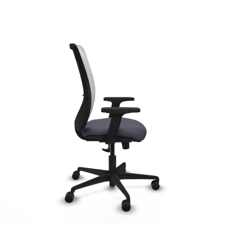 Zulema sincro malla blanca bali gris oscuro brazos 2D base nailon  ruedas 65mm nailon