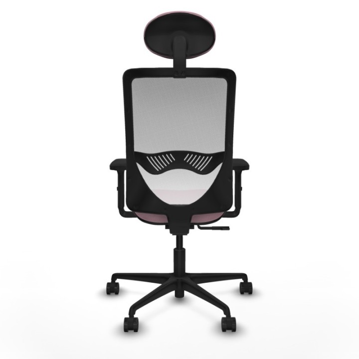 Zulema sincro malla blanca bali rosa brazos 2D base nailon cabecero fijo ruedas 65mm nailon