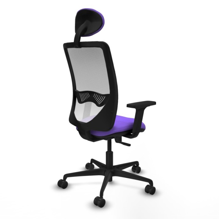 Zulema sincro malla blanca bali lila brazos 2D base nailon cabecero fijo ruedas 65mm nailon