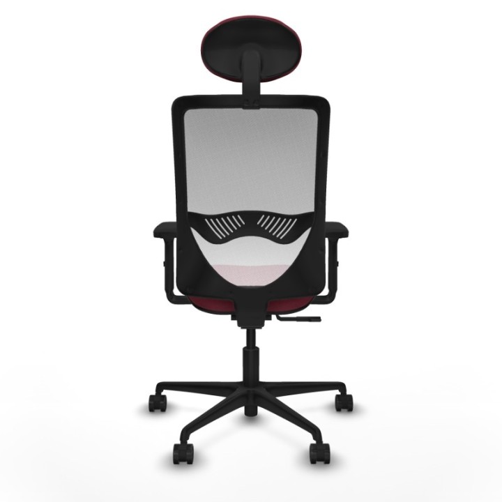 Zulema sincro malla blanca bali granate brazos 2D base nailon cabecero fijo ruedas 65mm nailon