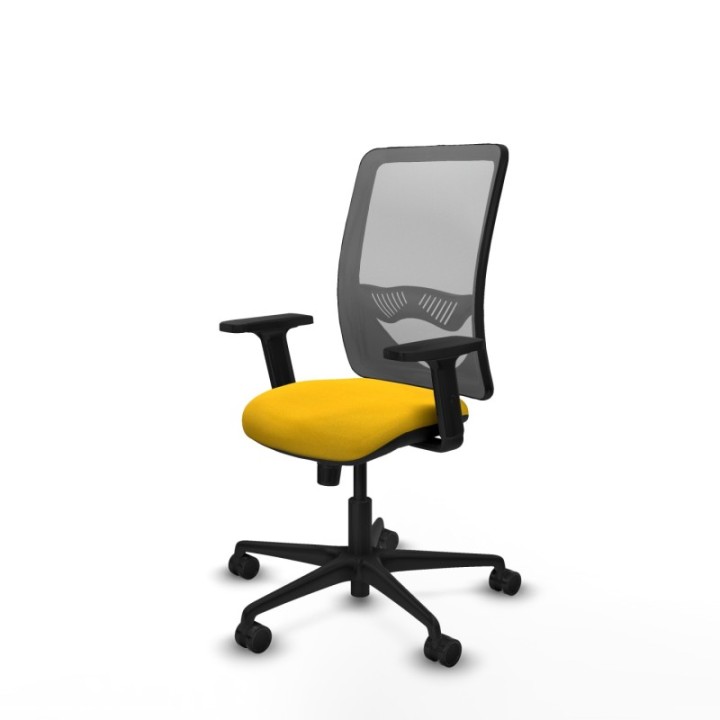 Zulema sincro malla gris bali amarillo brazos 2D base nailon  ruedas 65mm nailon