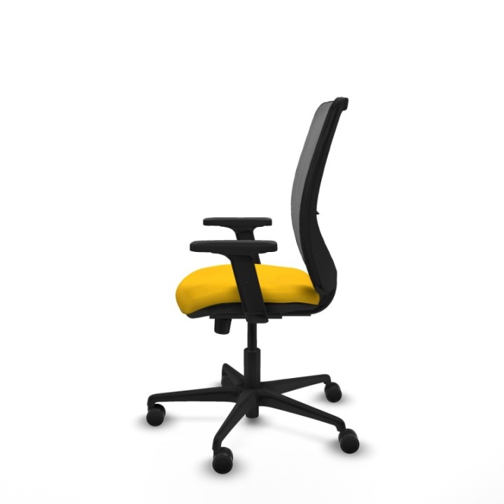 Zulema sincro malla gris bali amarillo brazos 2D base nailon  ruedas 65mm nailon