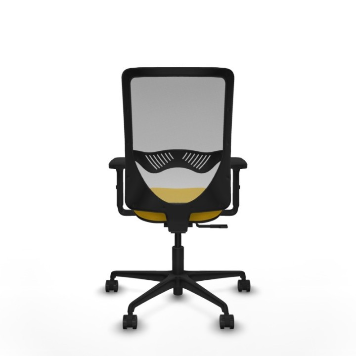 Zulema sincro malla gris bali amarillo brazos 2D base nailon  ruedas 65mm nailon