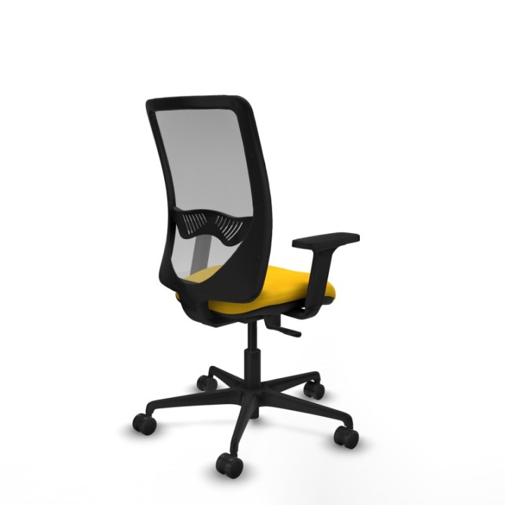 Zulema sincro malla gris bali amarillo brazos 2D base nailon  ruedas 65mm nailon