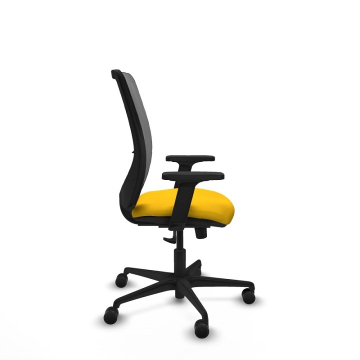 Zulema sincro malla gris bali amarillo brazos 2D base nailon  ruedas 65mm nailon