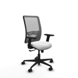 Zulema sincro malla gris bali blanco brazos 2D base nailon  ruedas 65mm nailon