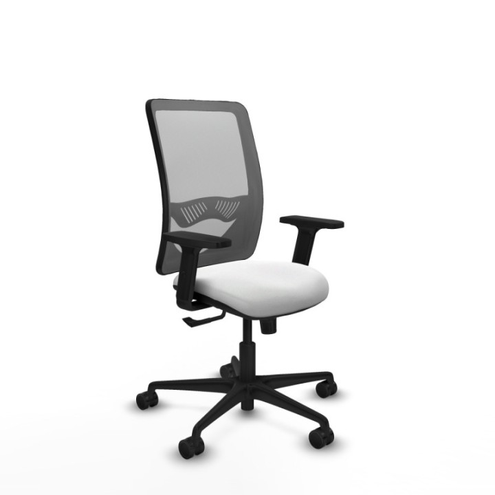 Zulema sincro malla gris bali blanco brazos 2D base nailon  ruedas 65mm nailon