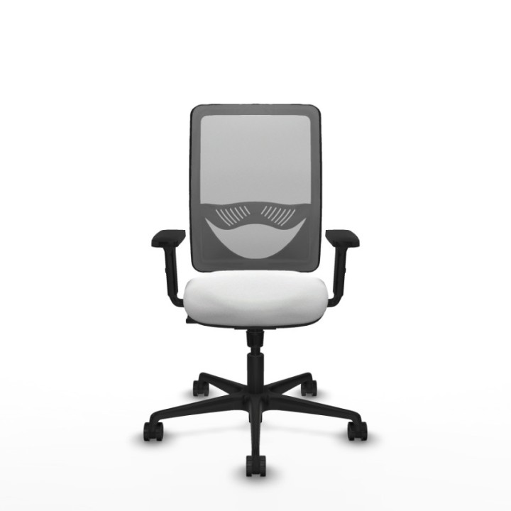 Zulema sincro malla gris bali blanco brazos 2D base nailon  ruedas 65mm nailon