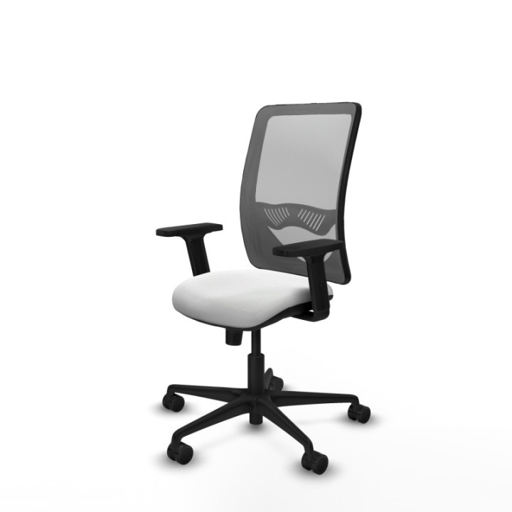 Zulema sincro malla gris bali blanco brazos 2D base nailon  ruedas 65mm nailon