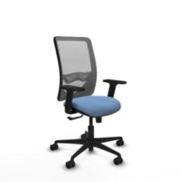 Zulema sincro malla gris bali azul cielo brazos 2D base nailon  ruedas 65mm nailon