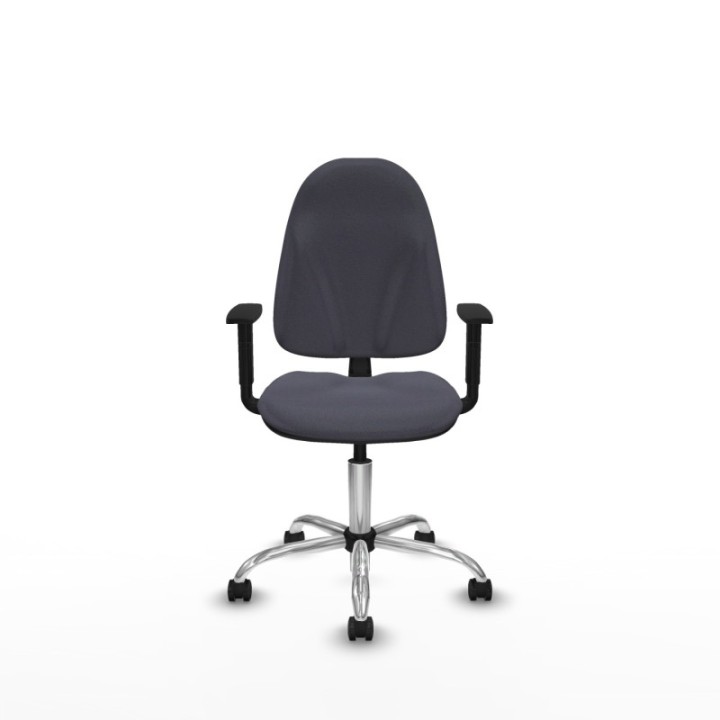 Algarra CP bali gris oscuro brazos 1D base cromada ruedas autofrenantes 50mm