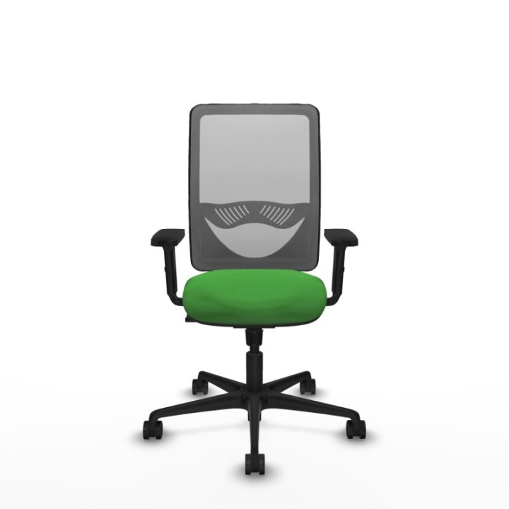 Zulema sincro malla gris bali verde brazos 2D base nailon  ruedas 65mm nailon