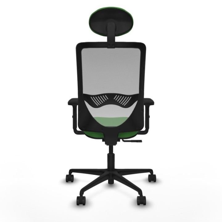 Zulema sincro malla gris bali verde brazos 2D base nailon cabecero fijo ruedas 65mm nailon