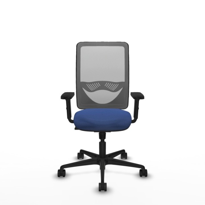 Zulema sincro malla gris bali azul marino brazos 2D base nailon  ruedas 65mm nailon