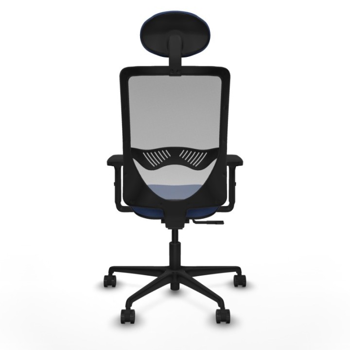 Zulema sincro malla gris bali azul marino brazos 2D base nailon cabecero fijo ruedas 65mm nailon