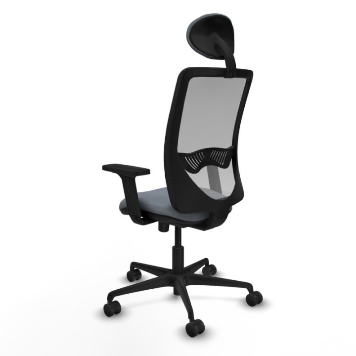 Zulema sincro malla gris bali gris brazos 2D base nailon cabecero fijo ruedas 65mm nailon