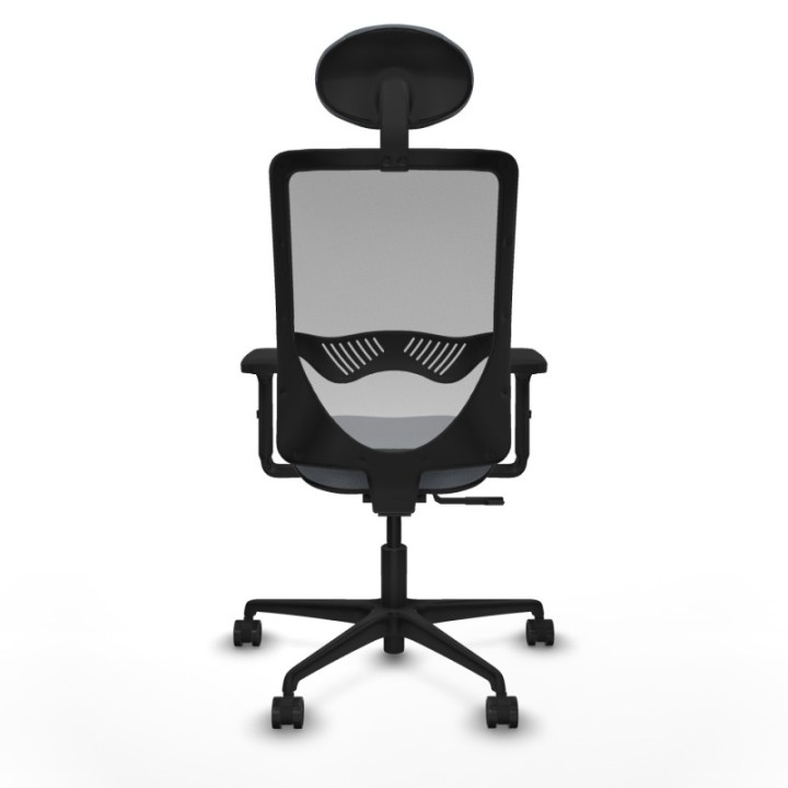 Zulema sincro malla gris bali gris brazos 2D base nailon cabecero fijo ruedas 65mm nailon