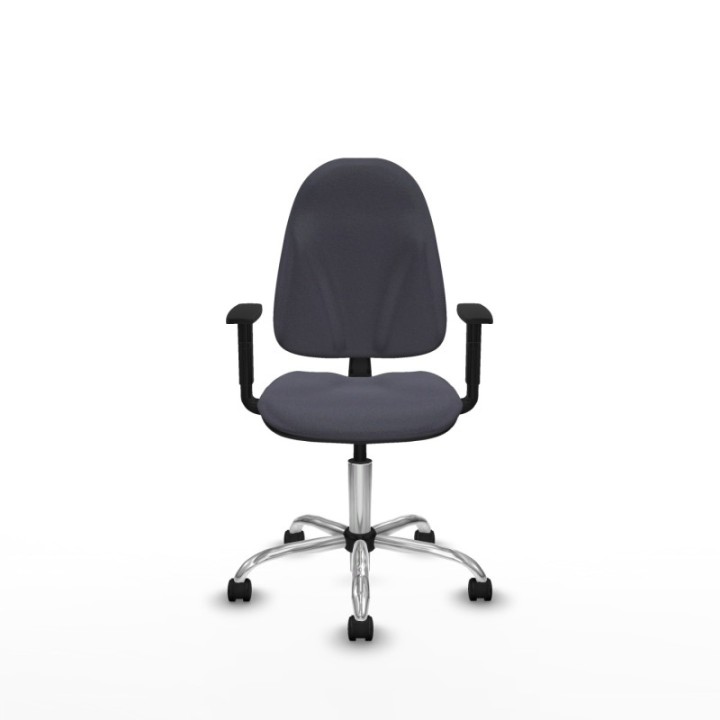 Algarra CP bali gris oscuro brazos 1D base cromada ruedas nailon 50mm