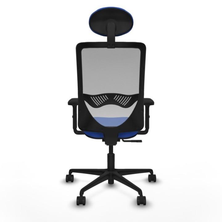 Zulema sincro malla gris bali azul brazos 2D base nailon cabecero fijo ruedas 65mm nailon