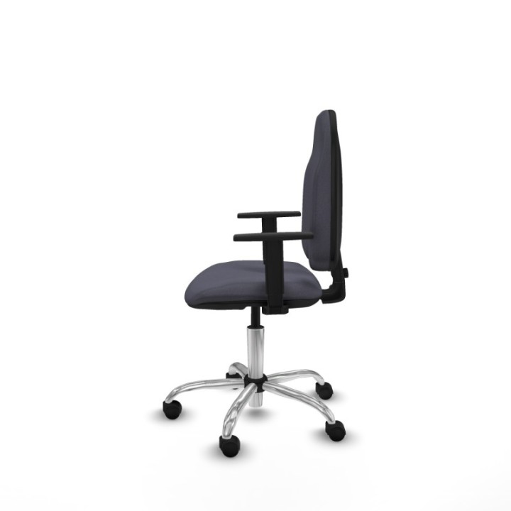 Algarra CP bali gris oscuro brazos 1D base cromada ruedas nailon 50mm