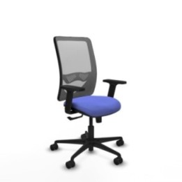 Zulema sincro malla gris bali azul claro brazos 2D base nailon  ruedas 65mm nailon