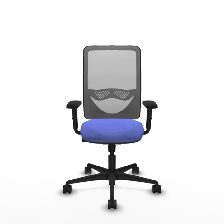 Zulema sincro malla gris bali azul claro brazos 2D base nailon  ruedas 65mm nailon