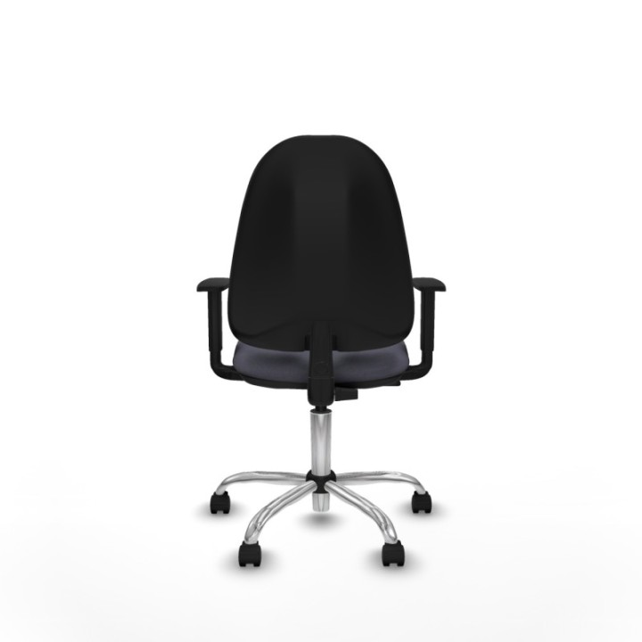 Algarra CP bali gris oscuro brazos 1D base cromada ruedas nailon 50mm