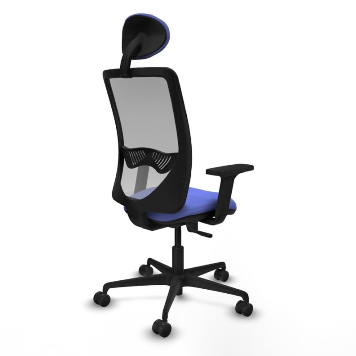 Zulema sincro malla gris bali azul claro brazos 2D base nailon cabecero fijo ruedas 65mm nailon