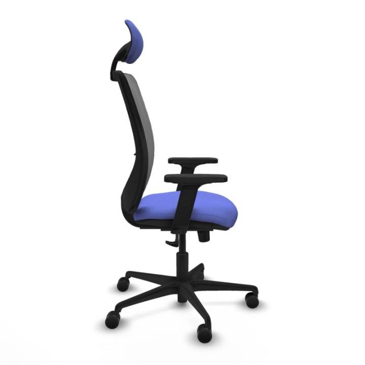 Zulema sincro malla gris bali azul claro brazos 2D base nailon cabecero fijo ruedas 65mm nailon