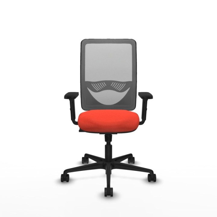 Zulema sincro malla gris bali naranja oscuro brazos 2D base nailon  ruedas 65mm nailon