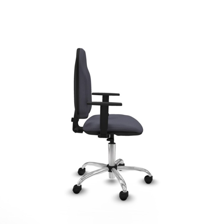 Algarra CP bali gris oscuro brazos 1D base cromada ruedas nailon 50mm