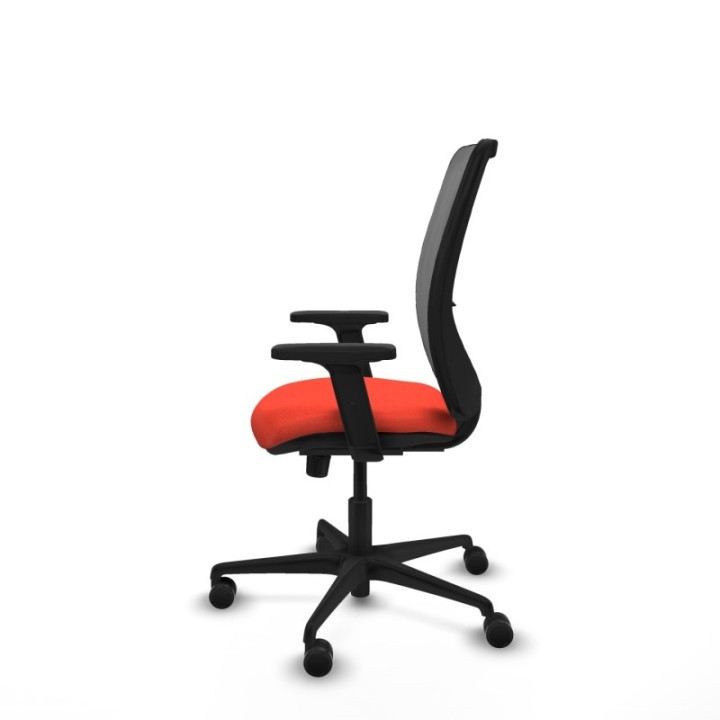 Zulema sincro malla gris bali naranja oscuro brazos 2D base nailon  ruedas 65mm nailon