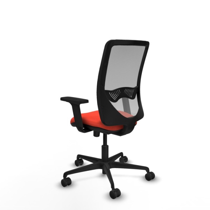 Zulema sincro malla gris bali naranja oscuro brazos 2D base nailon  ruedas 65mm nailon