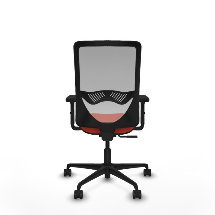 Zulema sincro malla gris bali naranja oscuro brazos 2D base nailon  ruedas 65mm nailon